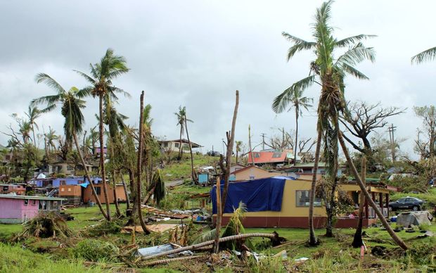 Damaged buildings in Rakiraki