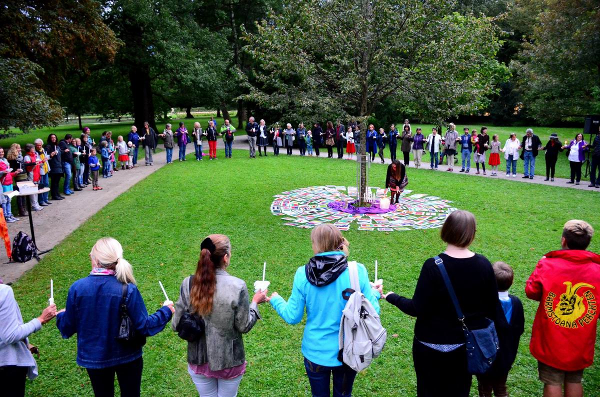 World Peace Day celebrated in historical Hellbrunn Castle park in Salzburg