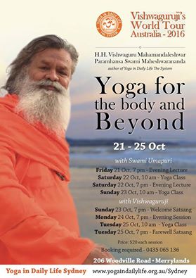 Vishwaguruji in New Zealand, Fiji and Australia, 26 Sept – 25 Oct 2016