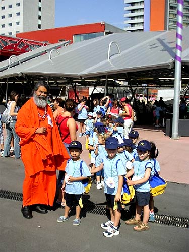 Swamiji with Barcelona kids